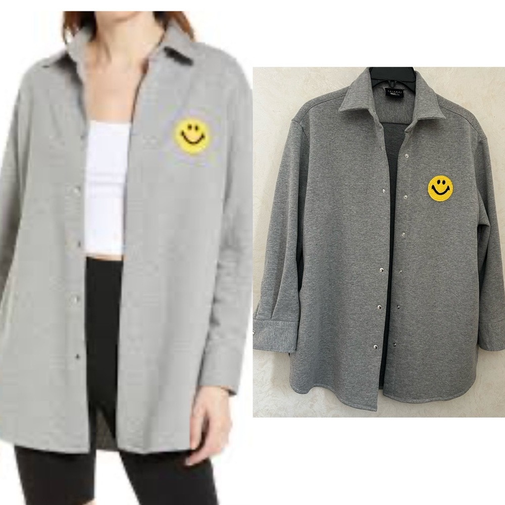 So cute 😊 RARE Joshua Sanders X Smiley collared sweatshirt Button up Size small